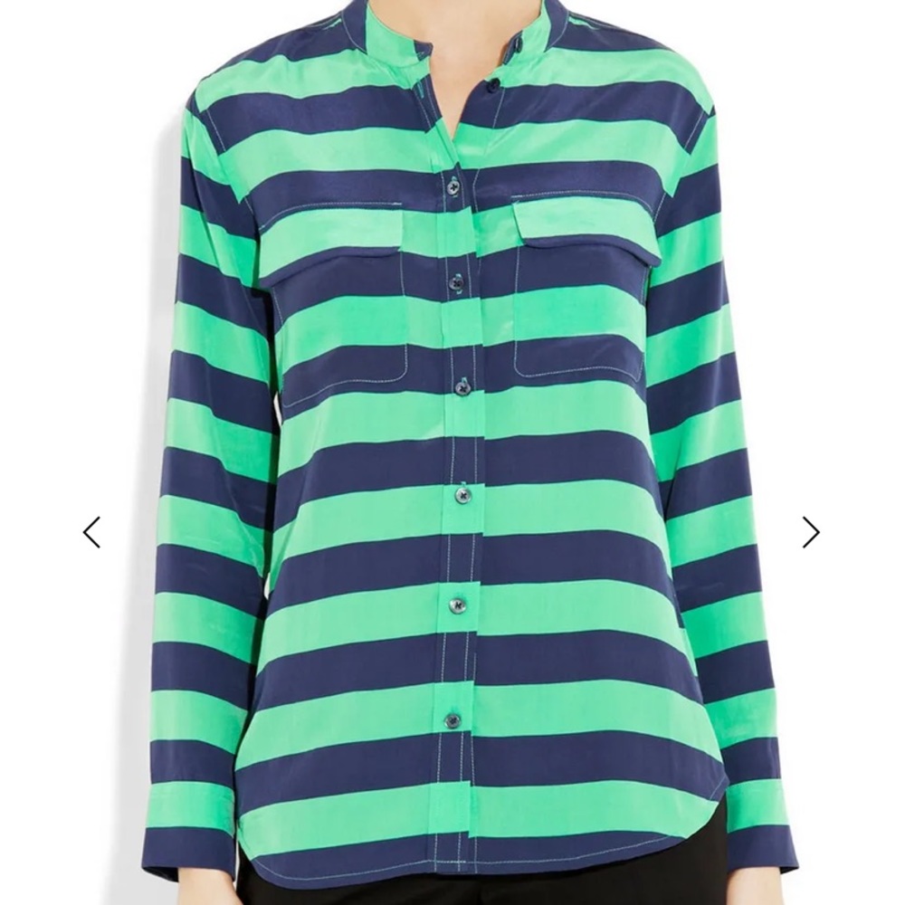 EQUIPMENT Vintage striped washed-silk shirt EUC